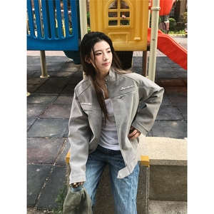 美式外套男潮牌高级感痞帅秋季cleanfit机车皮衣夹克WL2596-p69图片