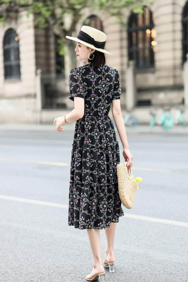 韩版碎花乔琪连衣裙，女装连衣裙，雪飞诗