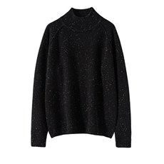 2025年秋季时尚百搭通勤简约休闲康赛尼彩点纱半高领，女装羊绒衫，轻暖羊绒