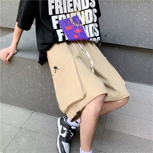时尚潮牌潮休闲裤宽松型夏季百搭男五分裤纯色直筒工装裤DK340图片