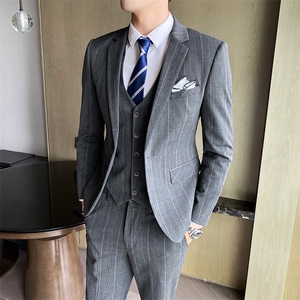 质感款西装男套装三件套西服礼服商务绅士W2038-P295