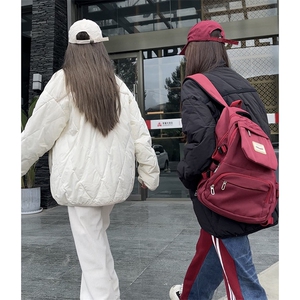 冬季新款美式学生韩系棉服女棉衣菱格棉袄外套C609-90图片