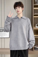 8757-P482025年秋冬新款翻领毛衣男时尚长袖针织衫，男装针织衫/毛衣，电商A113