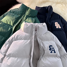 冬季新款宽松面包服港风青春立领棉服男纯色棉衣外套MY9067-P100，男装棉衣，电商A128