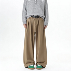 现货。。阔腿休闲西装长裤垂感褶皱-XH9096-特批P43，男装西服套装，星座412-1