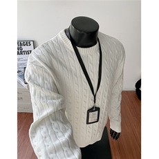 秋冬装纯色麻花毛衣圆领打底针织衫套头上衣男女H1154特P53，男装T恤，电商A341
