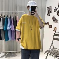 XZ115A-T06200克纯棉男女字母印花大码S-5XL10色T恤衫圆领半袖，男装T恤，星座115A-3