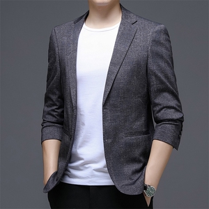 秋季新款西装男西服简约外套西服商务休闲小西装单西图片