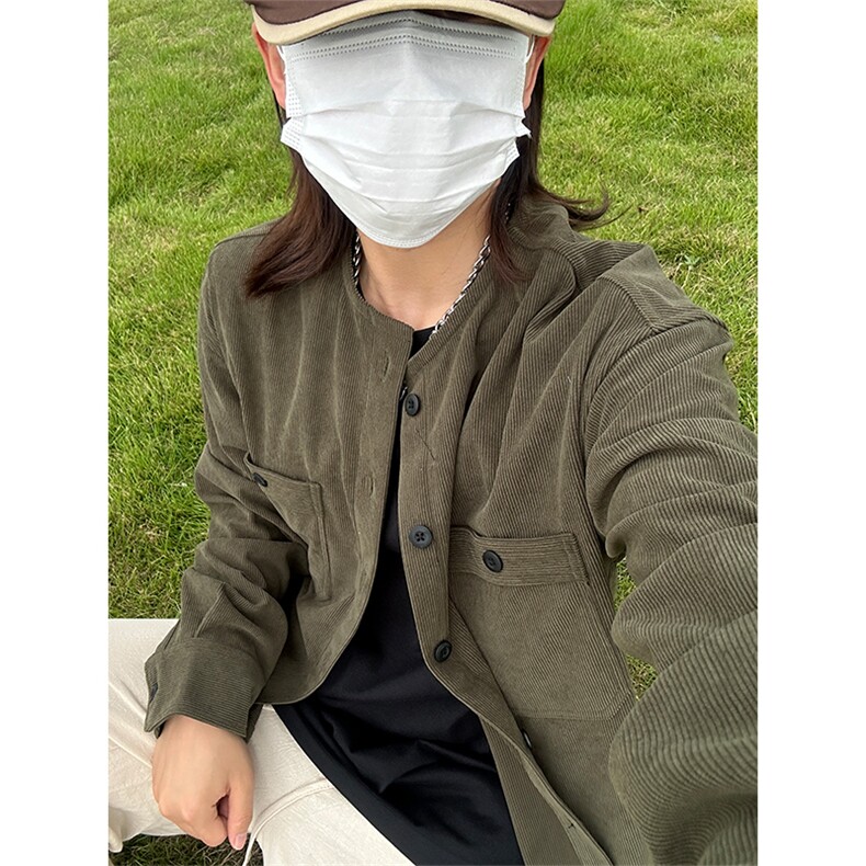 优优库平替灯芯绒衬衫秋冬款休闲宽松圆领长袖衬衣CS331-P35,男装衬衫,星座301C-5