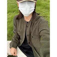优优库平替灯芯绒衬衫秋冬款休闲宽松圆领长袖衬衣CS331-P35，男装衬衫，星座301C-5