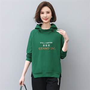 2022年秋季新款刺绣卫衣女连帽衫韩版休闲百搭长袖上衣服女棉图片