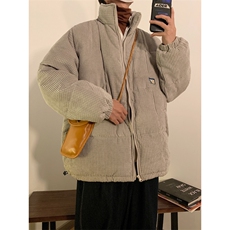 潮牌冬季新款灯芯绒棉服男韩版潮流宽松复古痞帅百搭外套V11-P90，男装棉衣，星座1008
