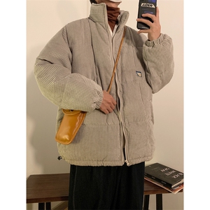 潮牌冬季新款灯芯绒棉服男韩版潮流宽松复古痞帅百搭外套V11-P90图片