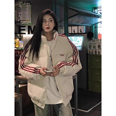 9901-P70美式短款撞色格子棉服男款冬季三条杠立领外套加厚，男装棉衣，电商B323A