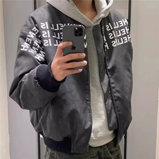 美式机车皮衣男女2026新款春季新款复古pu夹克潮牌情侣休闲外套，男装夹克，星座715-4