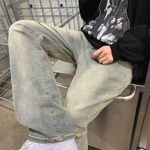 牛仔裤男秋季潮大码休闲裤子高街慵懒男N723P38图片