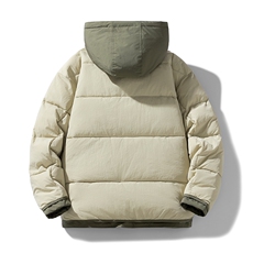 日系复古假两件连帽棉衣男冬季宽松情侣冬季棉服M0829-P103，男装棉衣，星座308B-2