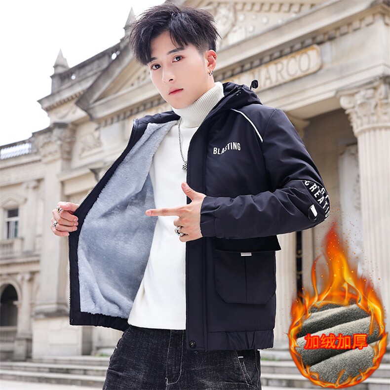 秋冬新款棉服男模特加厚夹克风衣保暖外套工装棉衣蓝色862加绒P80,男装夹克,星座1207