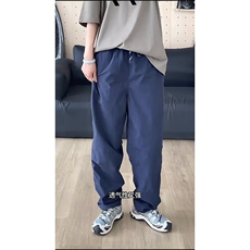 藏青色三角标裤子男款夏季薄款速干防水冲锋裤直筒户外运动工装裤，女装休闲裤，星座1210-1