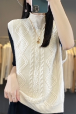 2024秋季新款重磅纯色无袖马甲通勤百搭，女装马甲，端硕羊绒