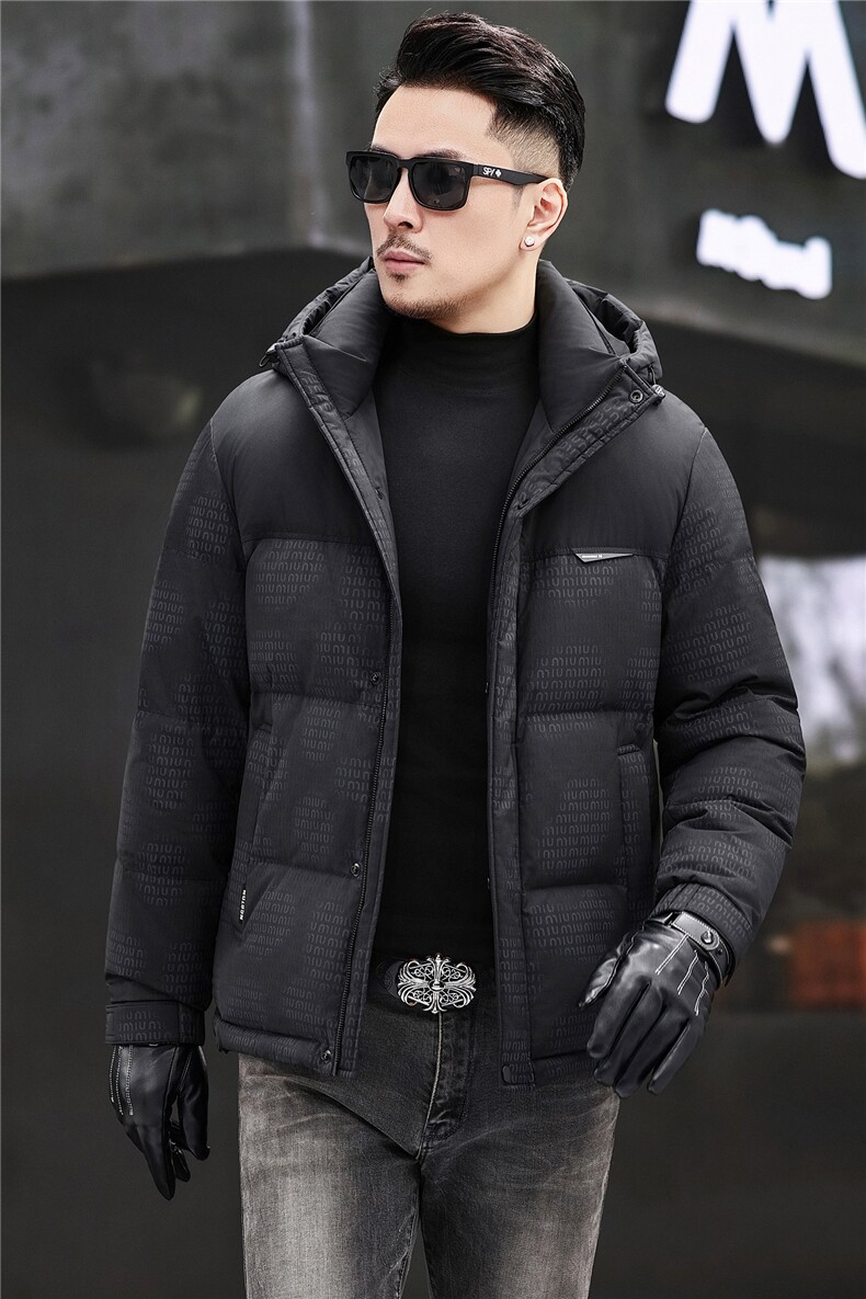 2025新款冬季短款90绒子白鸭绒羽绒服外套中年男装加厚羽绒服夹克,男装夹克,钱塘723