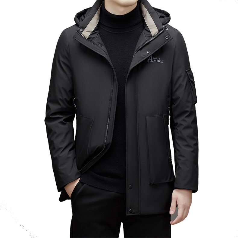 DJ011钱塘2020-3中年男士商务休闲连帽冬季厚款羽绒服货稳P250,男装羽绒服,钱塘207-3