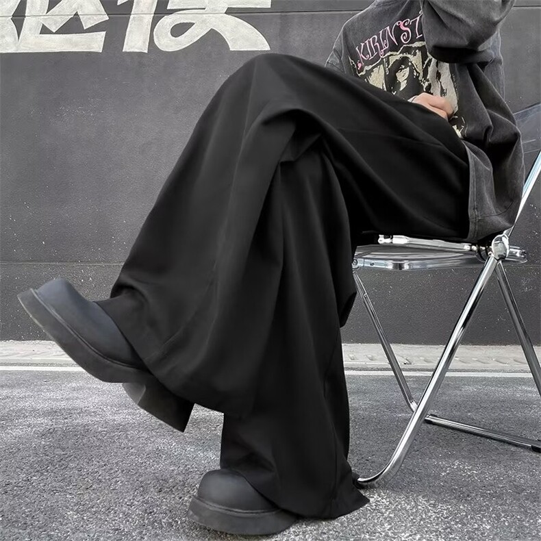 阔腿裤男韩版潮流高街帅气休闲裤2024春季新款ins长裤K5019-P43图片