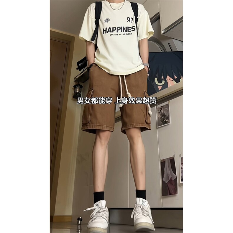 2026夏季美式高街工装牛仔短裤男女XD22903特批35,男装牛仔裤,电商A042
