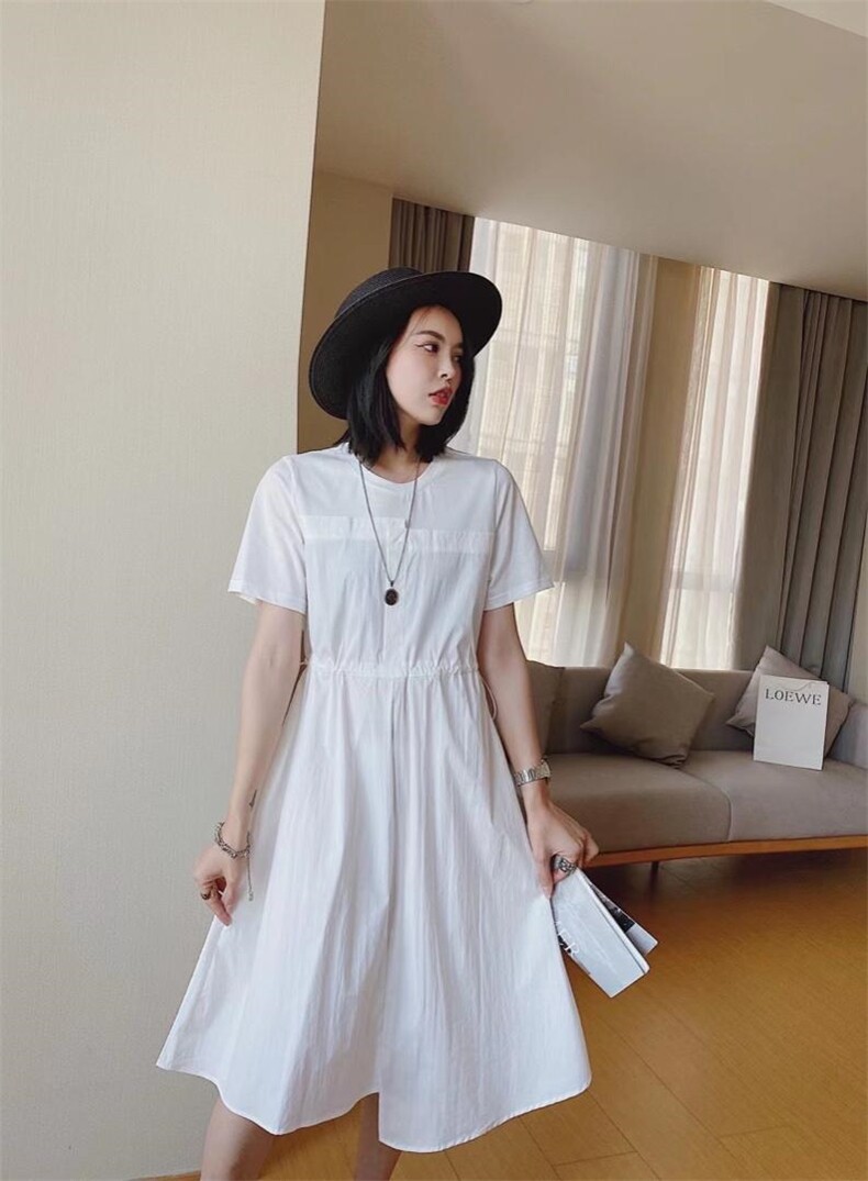 ［爱美欧］夏季新款拼接收腰连衣裙，女装连衣裙，爱美欧