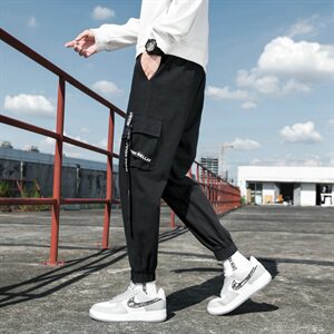 休闲裤男士韩版潮流束脚裤潮牌宽松运动长裤男秋季DS989T图片