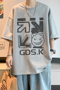 已注册/夏季内景新款搞怪个性宽松短袖T恤男潮打底衫DT00598/P25图片