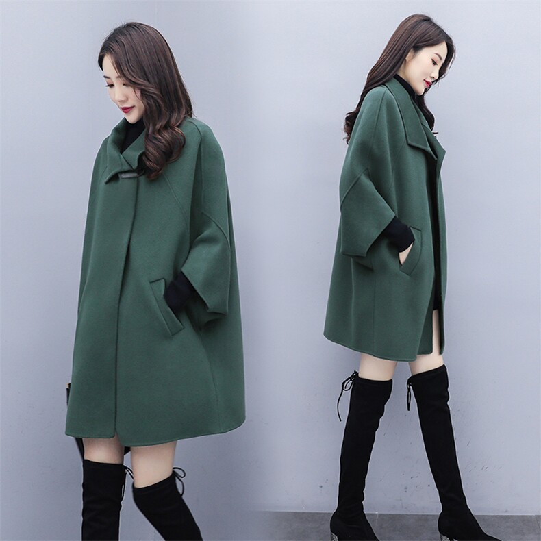 小个子毛呢女春秋2024新款韩版时尚洋气减龄百搭显瘦斗篷呢子大衣,女装毛呢外套,芷墨服饰