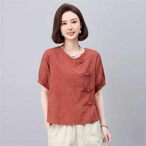 棉麻休闲女夏装2025夏季新款妈妈时尚洋气减龄亚麻裤子图片
