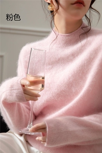 女士半高领拉毛加金丝打底衫秋冬柔软贴肤保暖图片