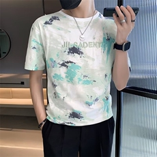 扎染短袖男款夏季舒适t恤上衣服潮牌痞帅半截袖体恤G22，男装T恤，星座1116A-2（原606A-1）