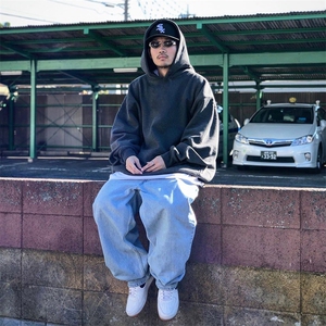 抖音得物高品质二开 25年秋冬重磅曼巴棉美式宽松连帽纯色卫衣Y99图片