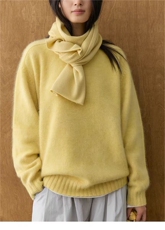 2025年秋季时尚百搭通勤简约休闲套衫，女装针织衫/毛衣，斯尔特羊绒