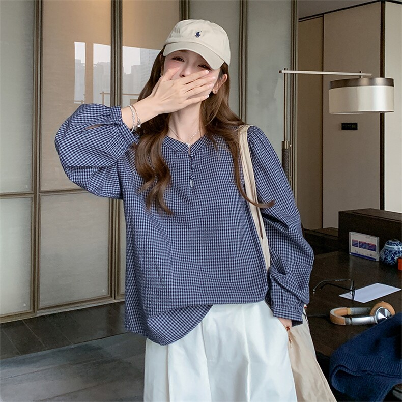 复古格纹衬衫马甲套装女2025春季新款韩系氛围感穿搭阔腿裤三件套,女装套装/套裙,2C201