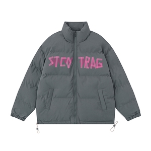 白底 新款冬季时尚百搭字母印花美式棉服外套MY62063P85控118图片