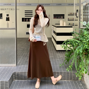 氛围感罩衫套装女2025秋季新款超好看纯色显瘦吊带连衣裙两件套图片
