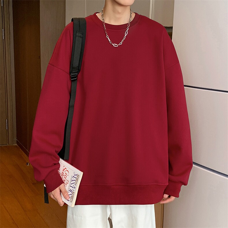W300卫衣男秋冬2025新款圆领外套oversize港风纯色休闲长袖上衣,男装卫衣,星座304A-1