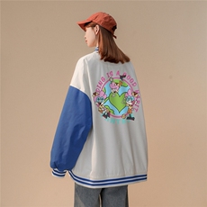 中性风2023秋季新品港风ins潮牌字母印花棒球服夹克G8023p65控88，男装夹克，A247A