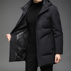 B2186钱塘2020-390白鸭绒中长款可脱卸帽男装羽绒服P290，男装羽绒服，钱塘207-3