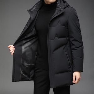 B2186钱塘2020-390白鸭绒中长款可脱卸帽男装羽绒服P290图片