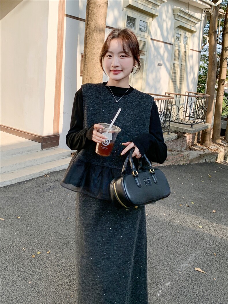 2026年春季新款高级感毛呢时尚套头马甲三件套装女气质套裙,女装套装/套裙,艾米莉亚