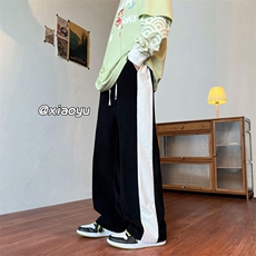 XZ616秋季新款宽松百搭拼接灯芯绒拖地休闲裤TY402P55控68，男装休闲裤，星座512A（原616）