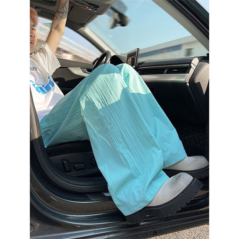 8XL-M多巴胺冰丝垂感慵懒山本裤男夏拖地裤子阔腿休闲裤KZ051P30,男装休闲裤,电商B312