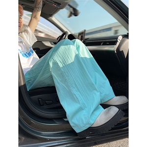 8XL-M多巴胺冰丝垂感慵懒山本裤男夏拖地裤子阔腿休闲裤KZ051P30图片