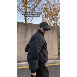 现货美式高街休闲棉衣夹克三防立领纯色户外工装加厚棉服外套图片