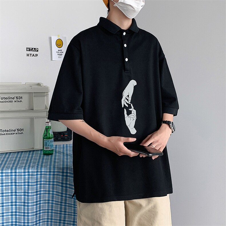 PL57147-P35翻领短袖polo衫男大码胖子半袖t恤男有领保罗衫模特,男装Polo衫,电商A040